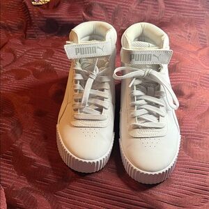 Puma White High-Top Sneakers